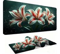 Tappetino Mouse Tastiera 80 x 40 CM - Tappetino Mouse XXL Sottomano Scrivania Esteso da per Monitor, Copri Scrivania Mousepad, Fiori Di Gigli Scrivania Mouse Pad, Portatile Precisione j0xk-1041
