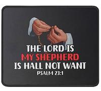 Tappetino Mouse The Lord Psalm 23:1 Christianty Quotes Religious Verse Faith Inspirational Baptism Tappetino Scrivania Multifunzione Mousepad Impermeabile Mouse Pad per Ufficio Casa 25X30CM