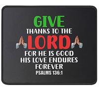 Tappetino Mouse The Lord Psalms 136:1 Quotes Verse Religious Christianty Inspirational Mousepad Multifunzione Tappetino Scrivania Impermeabile Mouse Pad per Laptop Ufficio Computer 25X30CM