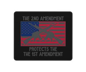 Tappetino Mouse The Second Amendment Protects The First Amendment Portatile Tappetino Scrivania Confortevole Accessori Gaming per Computer Gaming Ufficio 10X12In