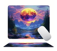 Tappetino Mouse Tramonto Foresta, Piccolo Tappetino Mouse Gaming 29 x 24 cm, Base in Gomma Antiscivolo, Presa Stabile su Superfici Lisce, Bordi Cuciti Durata Vita Prolungata, Ufficio e Gioco s0z-317