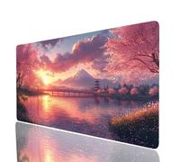 Tappetino Mouse Tramonto Tappetino Mouse xxl 100x50x0.3cm, Mousepad Fiori di ciliegio Cucire i Bordi Migliorare la Precisione e la Velocità, Mousepad per Scrivania Gaming Tastiera Pc Portatile JXL0646