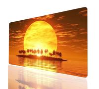 Tappetino Mouse Tramonto Tappetino Mouse XXL 100x50x0.3CM Piccola isola Mousepad Impermeabile e Antiscivolo Cucire i Bordi, Accessori Gaming Mousepad per Portatile Laptop Tastiera Wireless Model-10937