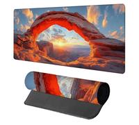 Tappetino Mouse Tramonto, Tappetino Mouse XXL 1200x600x3mm, Mousepad Gaming Accessori Scrivania, Sottomano Scrivania con Base in Gomma Antiscivolo, Ufficio Accessori, per Ufficio, Gaming, Rosso 8-1564