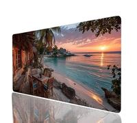 Tappetino Mouse Tramonto Tappetino Mouse xxl 600x300x3mm, Mousepad Piccola città Cucire i Bordi Migliorare la Precisione e la Velocità, Mousepad per Scrivania Gaming Tastiera Pc Portatile Model-6413