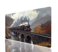Tappetino Mouse Treno Tappetino Mouse xxl 100x50x0.3cm, Mousepad Ponte Cucire i Bordi Migliorare la Precisione e la Velocità, Mousepad per Scrivania Gaming Tastiera Wireless Pc Portatile JXL-2134