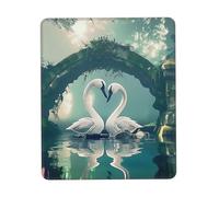 Tappetino Mouse Two Swans Swimming on the lake1 Mouse Mat 10x12in