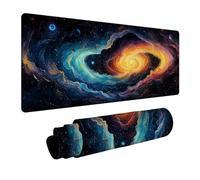 Tappetino Mouse Universo Impermeabile Tappetino Mouse xxl 100x50x0.3cm Mousepad Astratto con Bordi Cuciti Antiscivolo Base in Gomma per Pc Portatile Tastiera Gaming Ufficio Arredamento Casa FSBD-3450