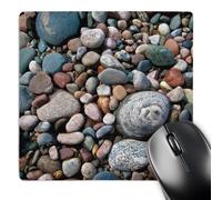 Tappetino Mouse, USA Michigan Polished Pebbles On The Shore of Lake Base in Gomma Tappetini Mouse Bordi Cuciti Tappetino da Gaming per Notebook Ufficio Laptop 25X30cm