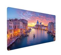 Tappetino Mouse Venezia Impermeabile Tappetino Scrivania 800 x 400 x 3mm Paesaggio Mousepad Bordi Cuciti Migliorare la Precisione e la Velocità, Decorare Sottomano Scrivania per Ufficio Casa model4015