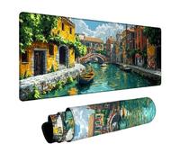 Tappetino Mouse Venezia Tappetino Mouse Gaming Barca, Mousepad Bordi cuciti Precisione e Velocità Migliorate per Pc Portatile Tastiera Gaming Ufficio Arredamento Casa 400x900x3 mm DBYH-2972