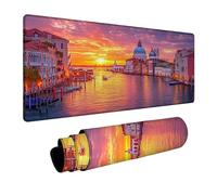 Tappetino Mouse Venezia Tappetino Mouse xxl 100 x 40 x 0.3 cm Mouse Pad Barca con Antiscivolo Base in gomma per Copri Scrivania Pc Portatile Gaming Tastiera Wireless Regalo Uomo DBYH-1049