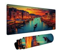 Tappetino Mouse Venezia Tappetino Mouse xxl 1000 x 400 x 3 mm Mouse Pad Barca con Antiscivolo Base in gomma per Copri Scrivania Pc Portatile Gaming Tastiera Wireless Regalo Uomo DBYH-7674