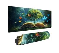 Tappetino Mouse Verde Tappetino Mouse XXL 100 x 50 cm, Mousepad Albero Della Vita Sottomano Scrivania con Bordi Cuciti, Impermeabile Accessori Gaming con Base in Gomma Antiscivolo, Computer -zjn250934