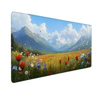 Tappetino Mouse Verde Tappetino Mouse XXL 1000 x 500 mm, Mousepad Prateria Sottomano Scrivania con Base in Gomma Antiscivolo, Impermeabile Tappeto Scrivania con Bordi Cuciti per Computer -bby2509HP