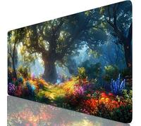 Tappetino Mouse Verde Tappetino Mouse XXL 520x250x3mm Mousepad Albero Sottomano Scrivania Ufficio Accessori Gaming, Tappeto Scrivania Antiscivolo, Migliora Precisione e Velocità, Lavoro Ufficio Y8-134