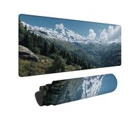 Tappetino Mouse Verde Tappetino Mouse XXL 80 x 30 cm, Mousepad Montagna Sottomano Scrivania con Base in Gomma Antiscivolo, Impermeabile Tappeto Scrivania con Bordi Cuciti per Laptop, Regalo -hjw2601NK