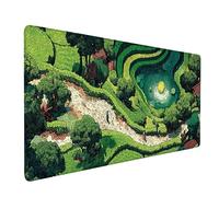 Tappetino Mouse Verde Tappetino Mouse XXL 800 x 400 mm, Mousepad Natura Sottomano Scrivania con Base in Gomma Antiscivolo, Impermeabile Tappeto Scrivania con Bordi Cuciti per Computer, PC -bby25096N