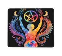 Tappetino Mouse Vibrant Watercolor Pagan Deity with Pentagram Tappetini