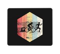Tappetino Mouse Vintage Swim Bike Run Triathlon Accessori Gaming Gaming Mouse Pad Resistente agli Schizzi Tappetino per Mouse per Ufficio Essenziale per Ufficio Casa M