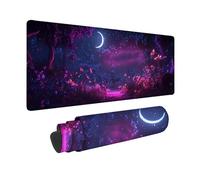 Tappetino Mouse Viola Tappetino Mouse XXL 1500x800 mm, Mousepad Luna Sottomano Scrivania con Base in Gomma Antiscivolo, Impermeabile Tappeto Scrivania con Bordi Cuciti per Laptop, Regalo -hjw26016I