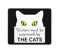 Tappetino Mouse Visitors Must Be Approved By The Cats Mouse Pad Multifunzione Tappetino Scrivania Impermeabile Mousepad per Laptop Ufficio Computer 25X30CM