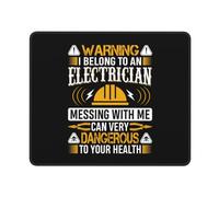 Tappetino Mouse Warning I Belong To An Electrician Messing with Me Can Very Tappetino Scrivania Impermeabile Mouse Pad Multifunzione Mousepad per Casa Computer Ufficio 25X30CM