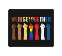 Tappetino Mouse We Rise Together Equality Social Mousepad Multifunzione Tappetino Scrivania Impermeabile Mouse Pad per Laptop Ufficio Computer 25X30CM