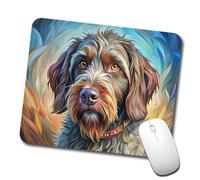 Tappetino Mouse, Wirehaired Pointing Griffon Dog Expressionism Antisfilacciamento Tappetino per Mouse Pratica Tappetino da Gaming per Ufficio Laptop Notebook 25X30cm