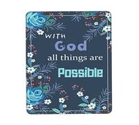 Tappetino Mouse with God all Things Are Possible Religious Tappetino Scrivania Uso Prolungato Mouse Pad Durevole Mousepad per Laptop Ufficio Computer 25X30CM