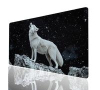 Tappetino Mouse Wolf Tappetino Mouse XXL 800x400x3mm Cielo stellato Mousepad Impermeabile e Antiscivolo Cucire i Bordi, Accessori Gaming Mousepad per Pc Portatile Laptop Tastiera Wireless Model-09654