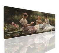 Tappetino Mouse XL Gaming 600x300x4mm, Tappetino Scrivania Impermeabile Antiscivolo Mousepad Grande Mouse Pad Mat con Bordi Cuciti, Desk Mat per Tastiera Computer PC Studio Laptop Casa Donne 4-1265