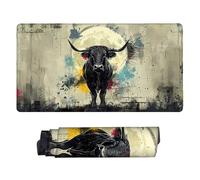 Tappetino Mouse XXL 100 x 50 cm - Tappetino Mouse Gaming Animale Toro Mousepad - Controllo Preciso Migliora la Velocità e la Precisione - Tenuta Stabile - Lavabile - Accessori Scrivania b192