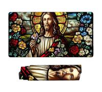 Tappetino Mouse XXL 100 x 50 cm - Tappetino Mouse Gaming Fiori di Gesù Mousepad - Controllo Preciso Migliora la Velocità e la Precisione - Tenuta Stabile - Lavabile - Accessori Scrivania b-448