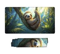 Tappetino Mouse XXL 100 x 50 cm - Tappetino Mouse Gaming foresta pigrizia Mousepad - Controllo Preciso Migliora la Velocità e la Precisione - Tenuta Stabile - Lavabile - Accessori Scrivania b-765
