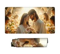 Tappetino Mouse XXL 100 x 50 cm - Tappetino Mouse Gaming Gesù Coppia Mousepad - Controllo Preciso Migliora la Velocità e la Precisione - Tenuta Stabile - Lavabile - Accessori Scrivania b-940