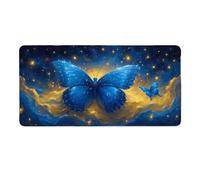Tappetino Mouse XXL 100 x 50 cm Tappetino Scrivania Gaming Grande, Impermeabile Base in Gomma Antiscivolo, con Bordi Cuciti Mouse Pad, Scrivania Gaming Accessori Tappeto Mouse (Farfalla stellare) I946