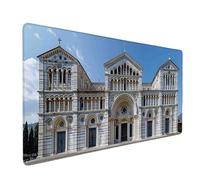 Tappetino Mouse XXL 1000 x 500 mm Bianco Mousepad Palazzo Tappetino Mouse Gaming con Bordi Cuciti, Impermeabile e Antiscivolo Mousepad XXL Accessori Scrivania Ufficio per Gaming, PC, Computer h6556