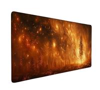 Tappetino Mouse XXL 1000 x 500 mm, Impermeabile Tappetino Mouse Rosso Mouse Pad Foresta Sottomano Scrivania Base in Gomma Antiscivolo Mousepad Bordi Cuciti Anti-Sfilacciatura per Computer -ly2505TG