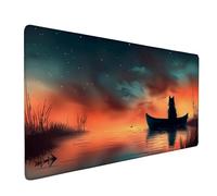 Tappetino Mouse XXL (1000 x 500 x 3 mm), Impermeabile Tappetino Mouse Giallo Mouse Pad Cielo Stellato Sottomano Scrivania Base in Gomma Antiscivolo Mousepad Bordi Cuciti per Computer -ly2505CIUF1