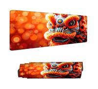 Tappetino Mouse XXL 1000 x 500 x 3 mm Tappetino Mouse Gaming, Arancia Grande Sottomano Acrivania Accessori, Impermeabile e Antiscivolo Mousepad Danza del leone, per PC, Laptop ufficio Desk Mat H-6405