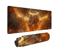 Tappetino Mouse XXL 1000 x 500mm, Gufo Tappetino Scrivania Nero Design, Moderno Mouse Pad con Base in Gomma Antiscivolo Accessori Scrivania, Waterproof Mousepad per PC, Lapto, Regalo -zzg2505IA