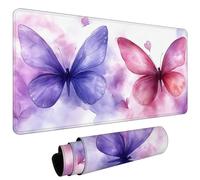 Tappetino Mouse XXL 1000x400x3mm Mouse Pad Gaming, Grandi Dimensioni, Maggiore Precisione e Velocità, Base in Gomma Antiscivolo, Tappetino Scrivania con Bordi Cuciti (Farfalla Astratta) L#L994