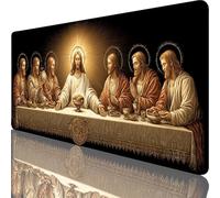 Tappetino Mouse XXL 1000x500x3 mm, Grande Tappetino Mouse Gaming Nero con Motivo, L'Ultima Cena Desk Mat Mousepad Gaming per PC Laptop, Migliora Precisione e Velocità per Ufficio Casa Giocatori l-5902
