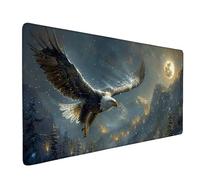 Tappetino Mouse XXL 100x50 cm, Impermeabile Tappetino Mouse Nero Mouse Pad Aquila Sottomano Scrivania Base in Gomma Antiscivolo Mousepad Bordi Cuciti Anti-Sfilacciatura per Computer -ly2505H1848