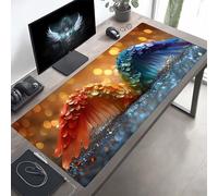 Tappetino Mouse XXL 100x50 cm, Lavabile, Ala Giallo Accessori Gaming, con Base in Gomma Antiscivolo per Lavoro Ufficio, Regalo Uomo PjY10197 7-7