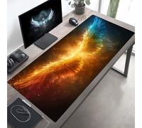 Tappetino Mouse XXL 100x50 cm, Lavabile, Ala Giallo Accessori Gaming, con Base in Gomma Antiscivolo per Lavoro Ufficio, Regalo Uomo PjY7537 A-8