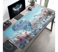 Tappetino Mouse XXL 100x50 cm, Lavabile, Blu Amore Accessori Gaming, con Base in Gomma Antiscivolo per Lavoro Ufficio, Regalo Uomo PjY4297 1-U