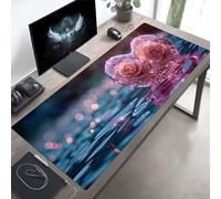 Tappetino Mouse XXL 100x50 cm, Lavabile, Rosa Amore Accessori Gaming, con Base in Gomma Antiscivolo per Lavoro Ufficio, Regalo Uomo PjY4257 L-2