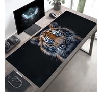 Tappetino Mouse XXL 100x50 cm, Lavabile, Tigre Nero Accessori Gaming, con Base in Gomma Antiscivolo per Lavoro Ufficio, Regalo Uomo PjY1917 4-K